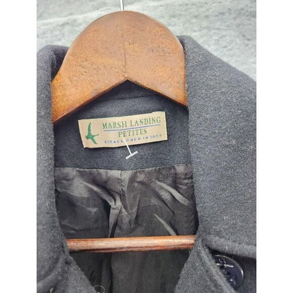 Marsh Landing Petites Wool Blend Peacoat Jacket PS Black - Picture 3 of 5